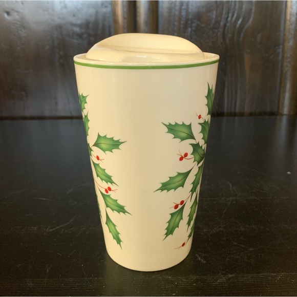 Lenox Holiday Dimension Porcelain Travel Mug with Ceramic Lid - Picture 3 of 8